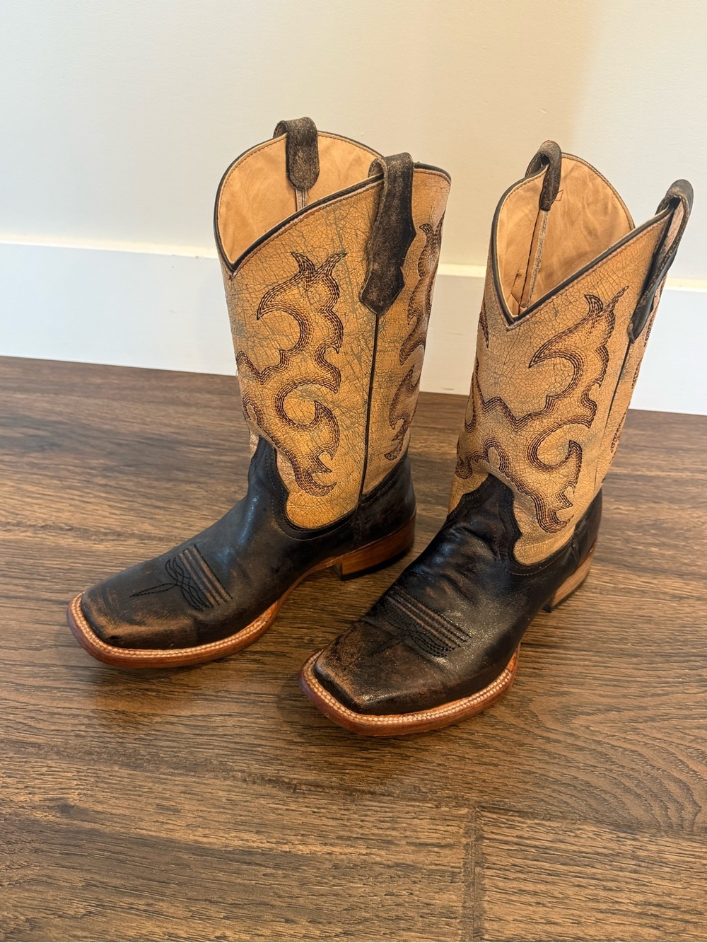 Big kid Circle G, Brown and Tan Western Cowboy Boots - Classic Leather